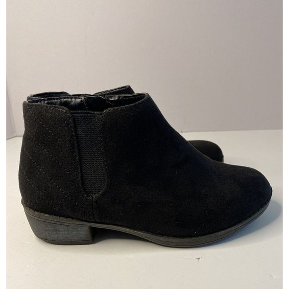 Cat & Jack Black Faux Suede Booties Zip Up Ankle Boots Girls Size 13 Target - Picture 6 of 12